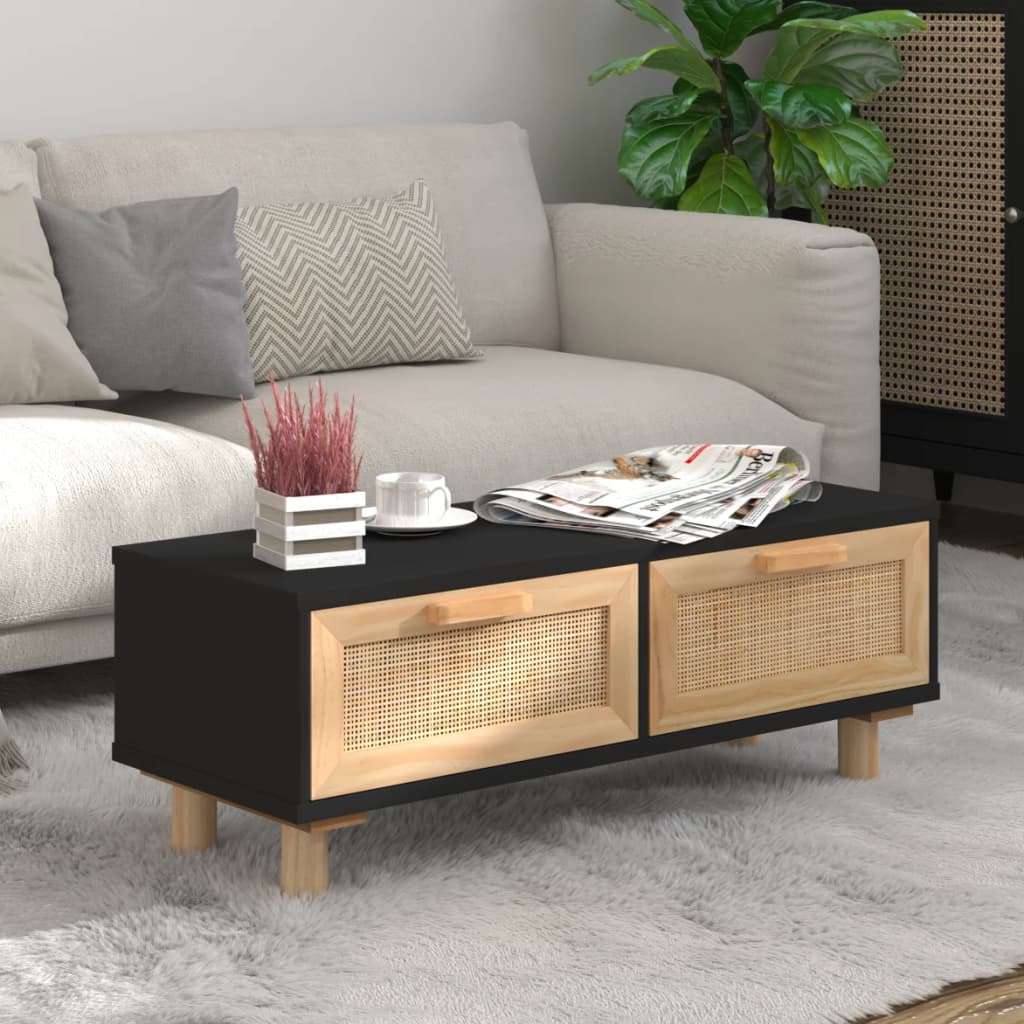 Mesa De Centro Madera Contrachapada Y De Pino 80X40X30 Cm
