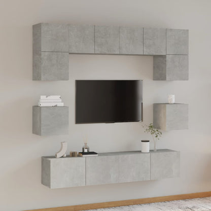 Conjunto De Mueble De Tv 8 Pcs Roble Artesanal