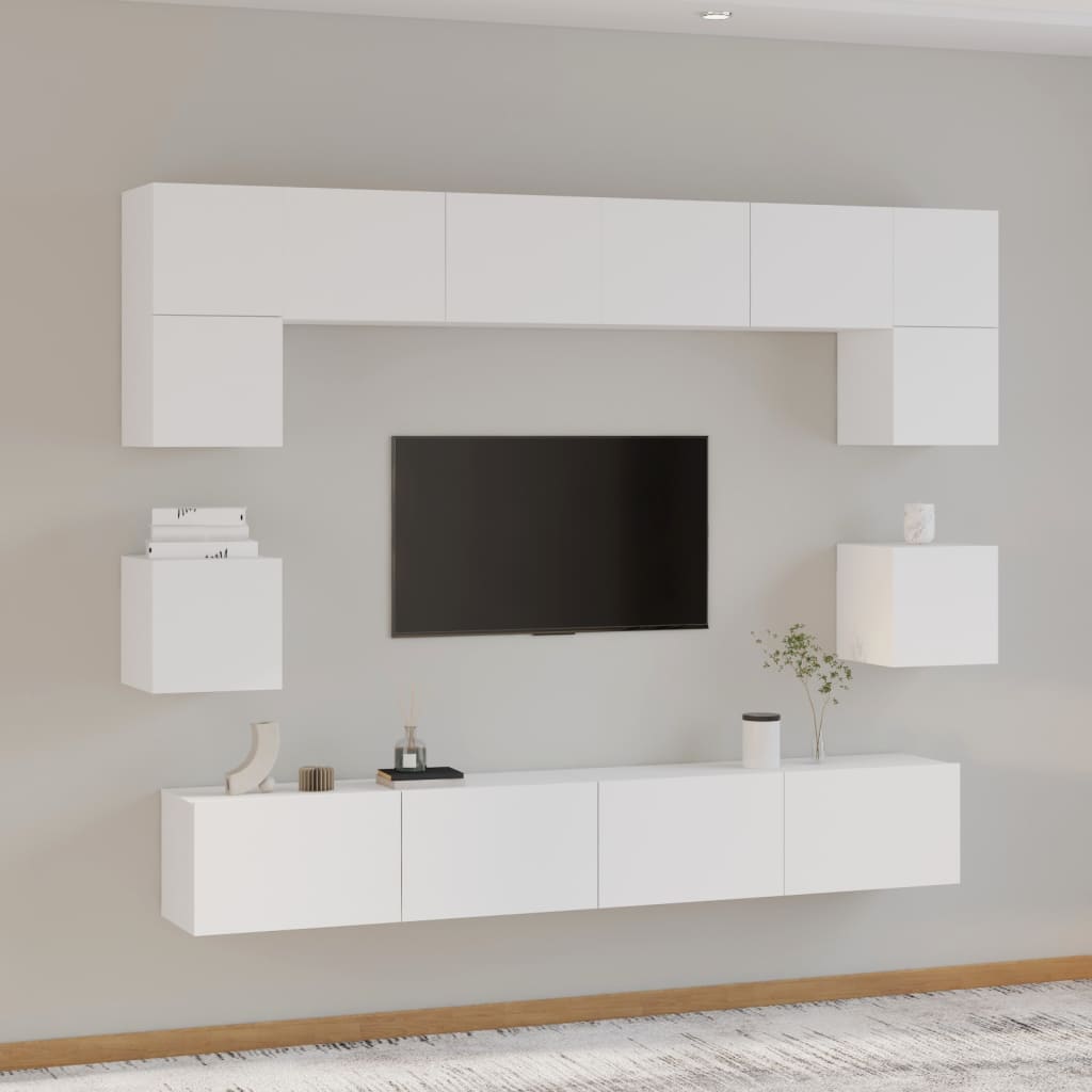 Conjunto De Mueble De Tv 8 Pcs Roble Artesanal