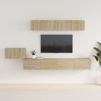 Conjunto De Mueble De Tv Montaje En La Pared 5 Pcs