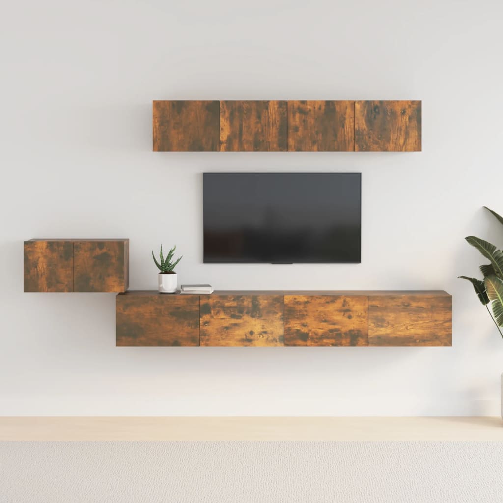Conjunto De Mueble De Tv Montaje En La Pared 5 Pcs