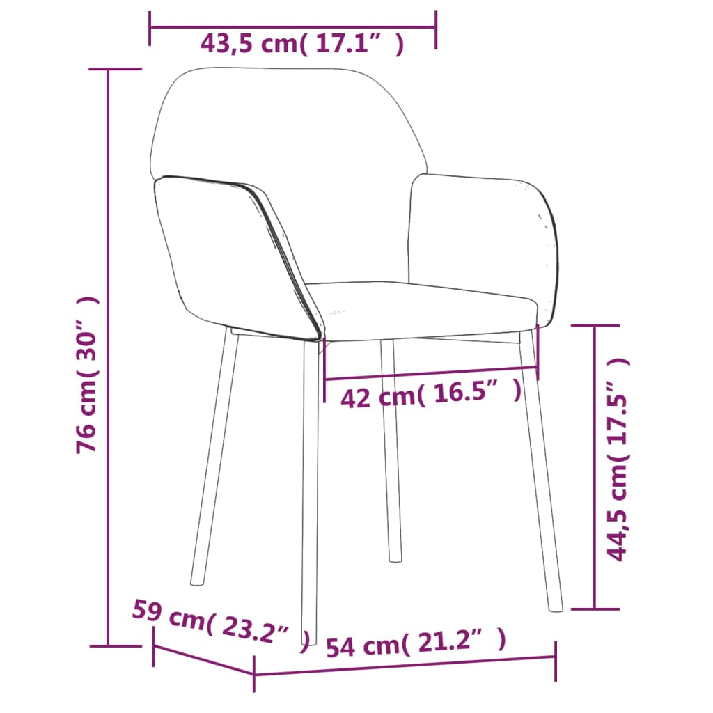 Sillas De Comedor 2 Unidades Terciopelo