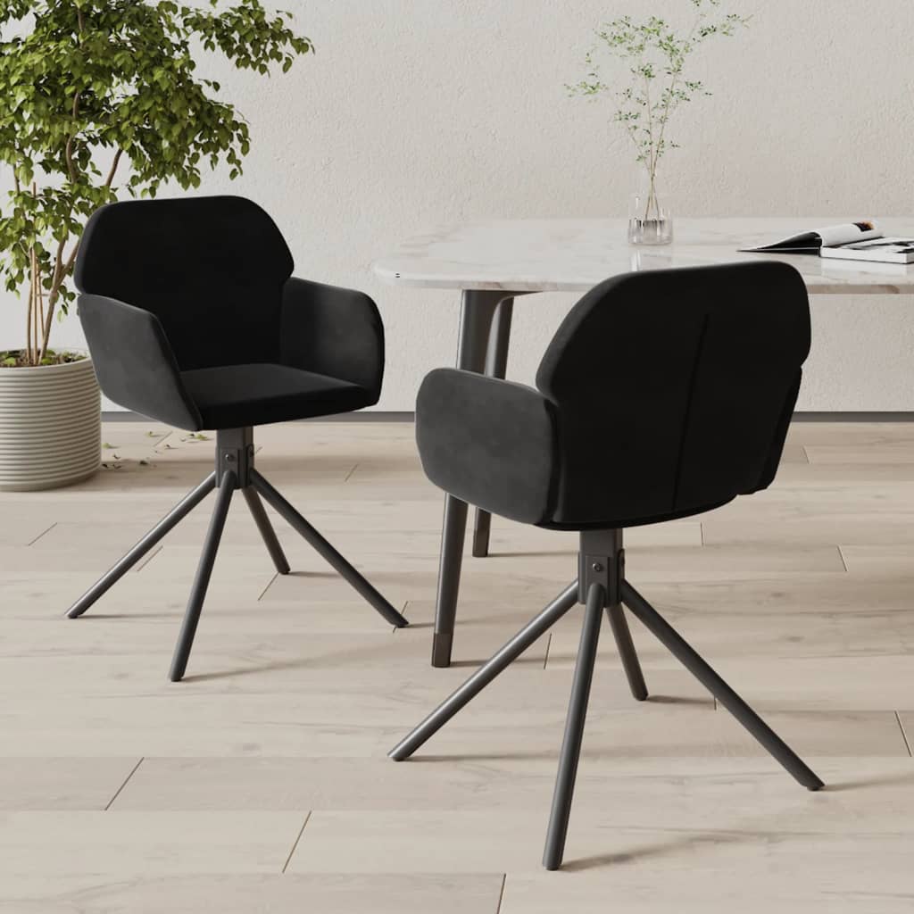 Sillas De Comedor Giratorias 2 Unidades Terciopelo