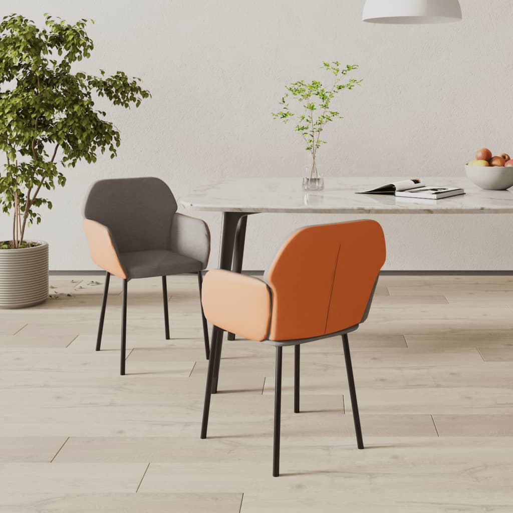 Sillas De Comedor 2 Unidades Cuero Sintético Y Tela