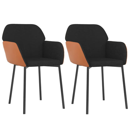 Sillas De Comedor 2 Unidades Cuero Sintético Y Tela