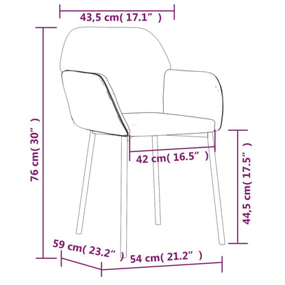 Sillas De Comedor 2 Unidades Cuero Sintético Y Tela