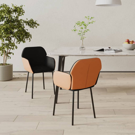 Sillas De Comedor 2 Unidades Cuero Sintético Y Tela
