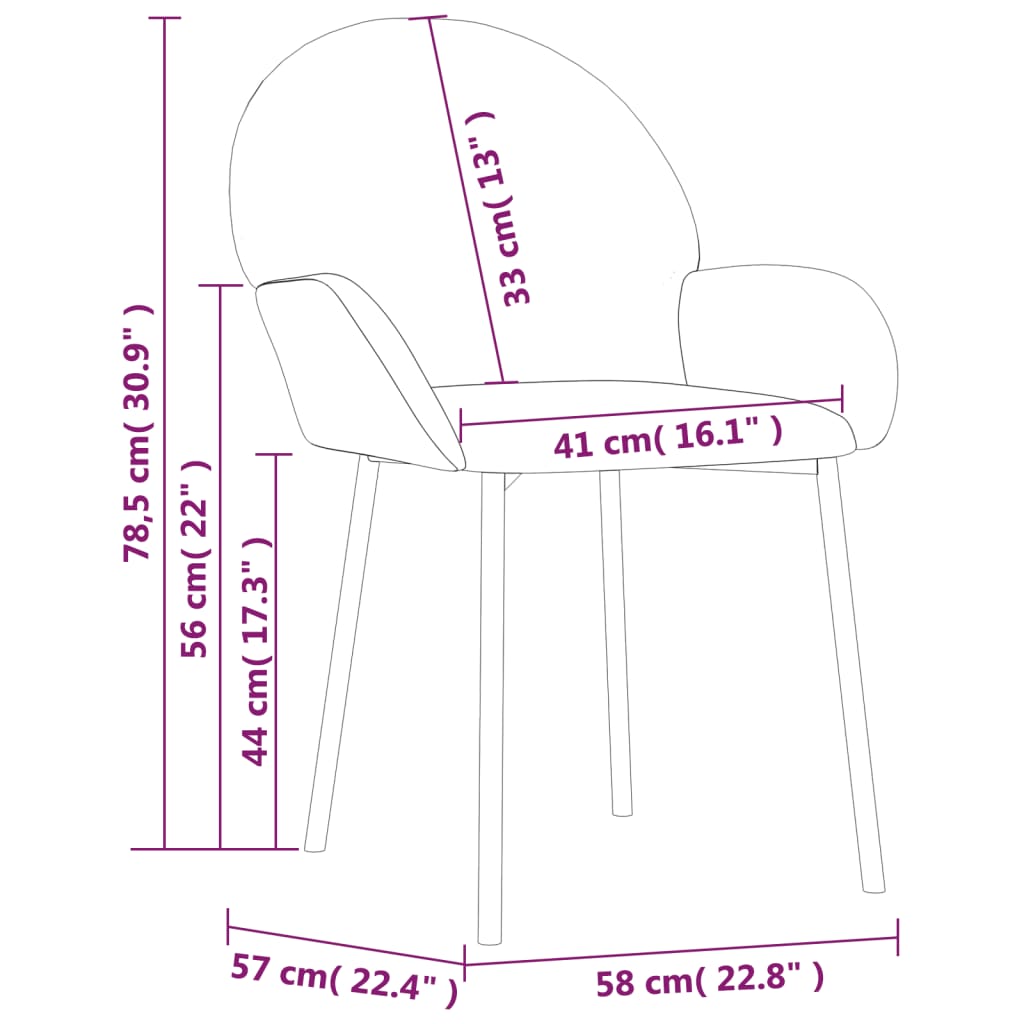 Sillas De Comedor 2 Unidades Terciopelo