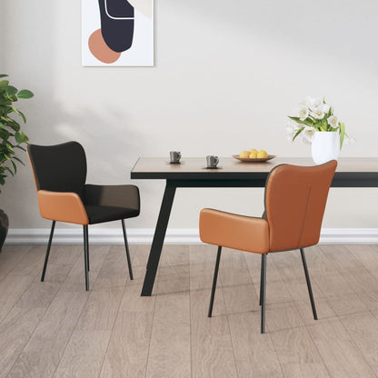 Sillas De Comedor 2 Unidades Cuero Sintético Y Tela