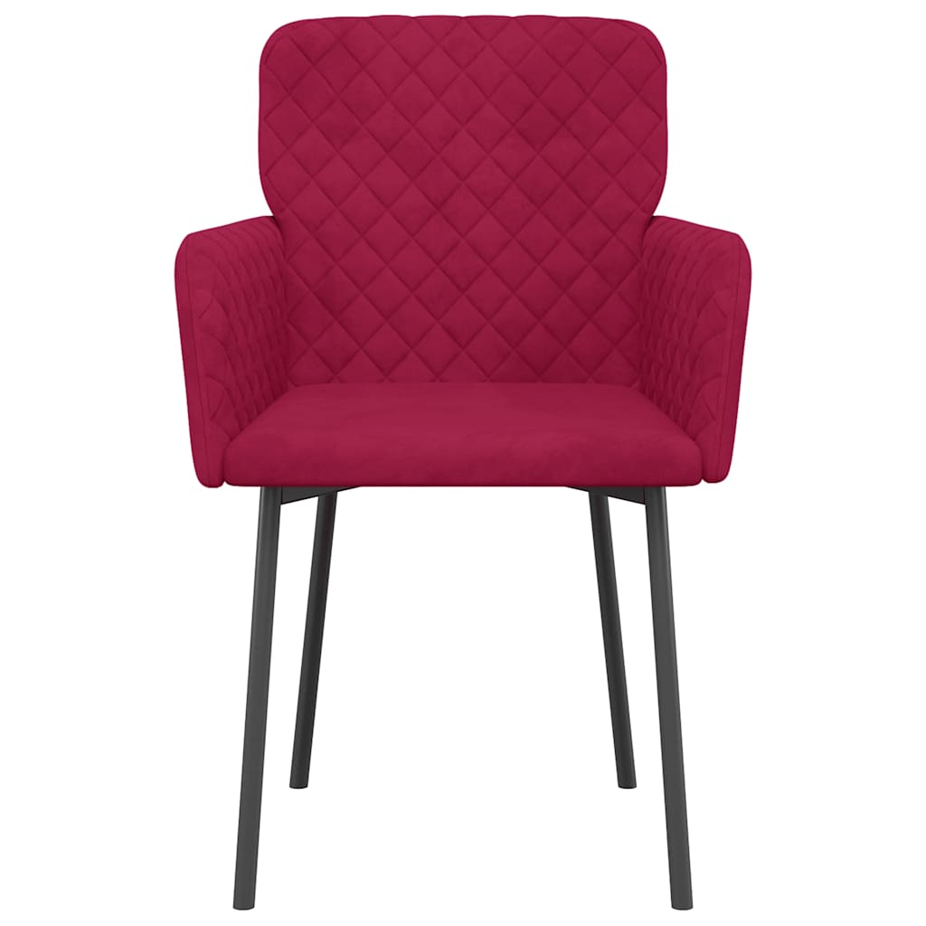 Sillas De Comedor 2 Unidades Terciopelo Rojo Tinto
