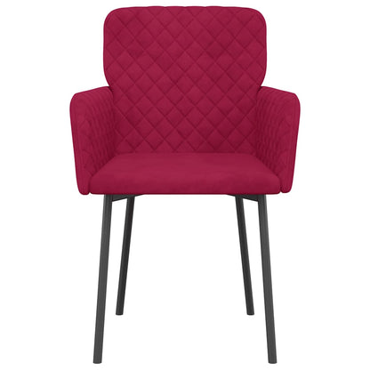 Sillas De Comedor 2 Unidades Terciopelo Rojo Tinto