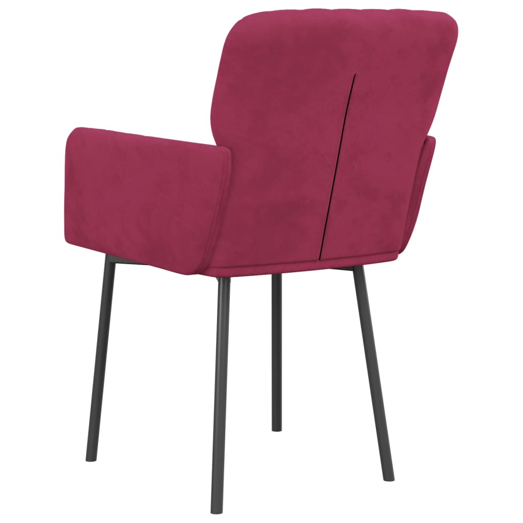 Sillas De Comedor 2 Unidades Terciopelo Rojo Tinto