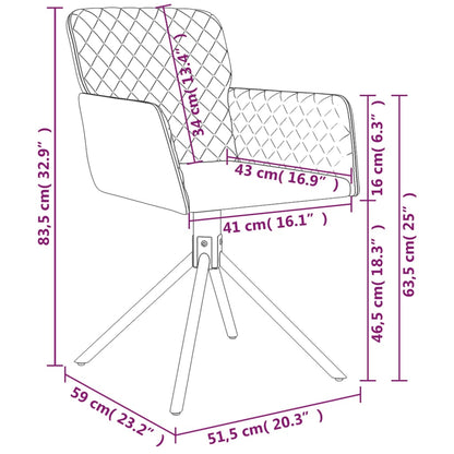 Sillas De Comedor Giratorias 2 Uds Terciopelo