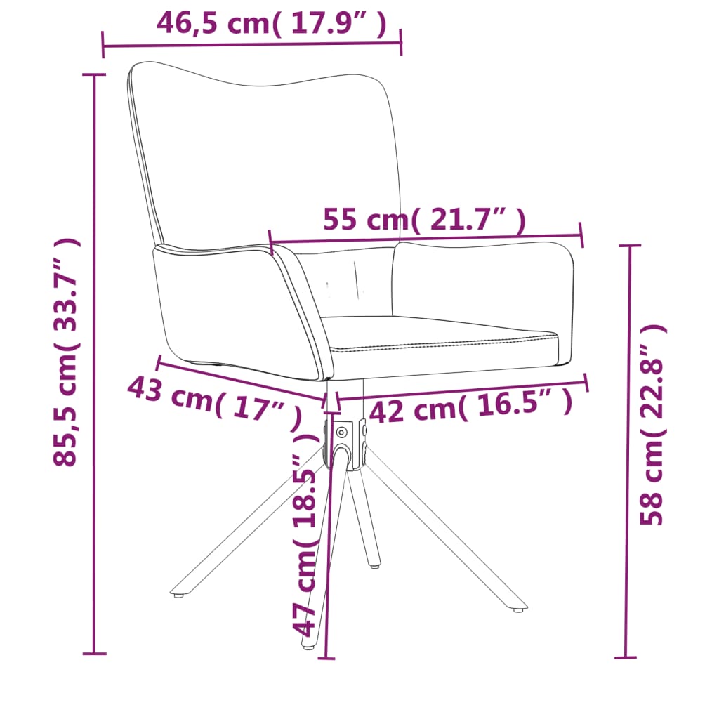 Sillas De Comedor Giratorias 2 Uds Terciopelo