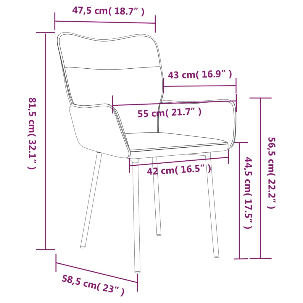 Sillas De Comedor 2 Unidades Terciopelo