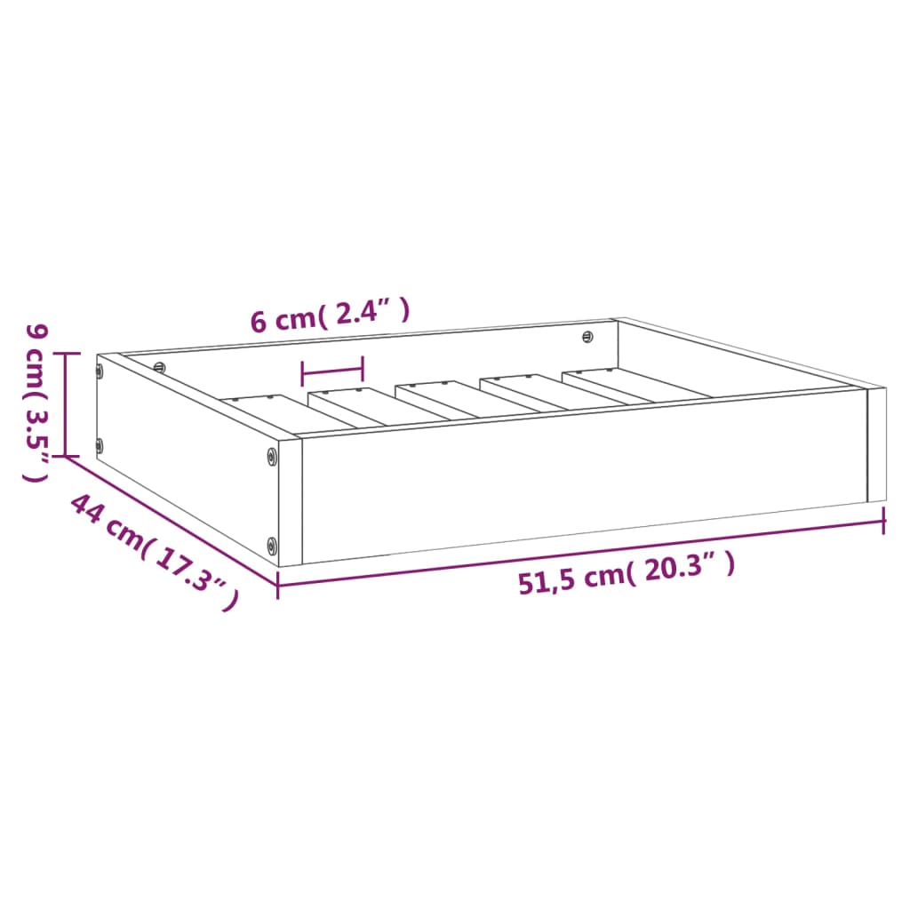 Cama Para Perros Madera Maciza De Pino 51,5X44X9 Cm