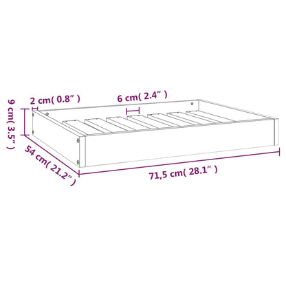 Cama Para Perros Madera Maciza De Pino 71,5X54X9 Cm