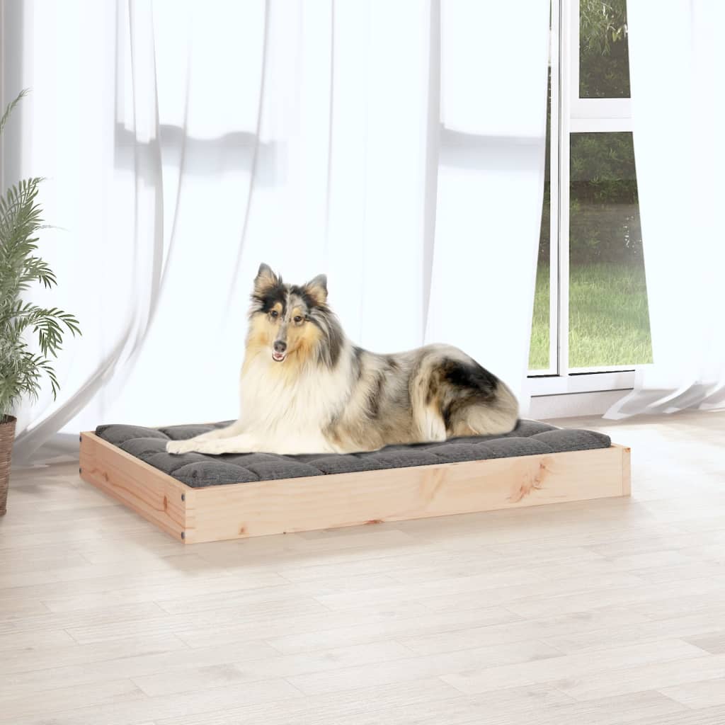 Cama Para Perros Madera Maciza De Pino 91,5X64X9 Cm