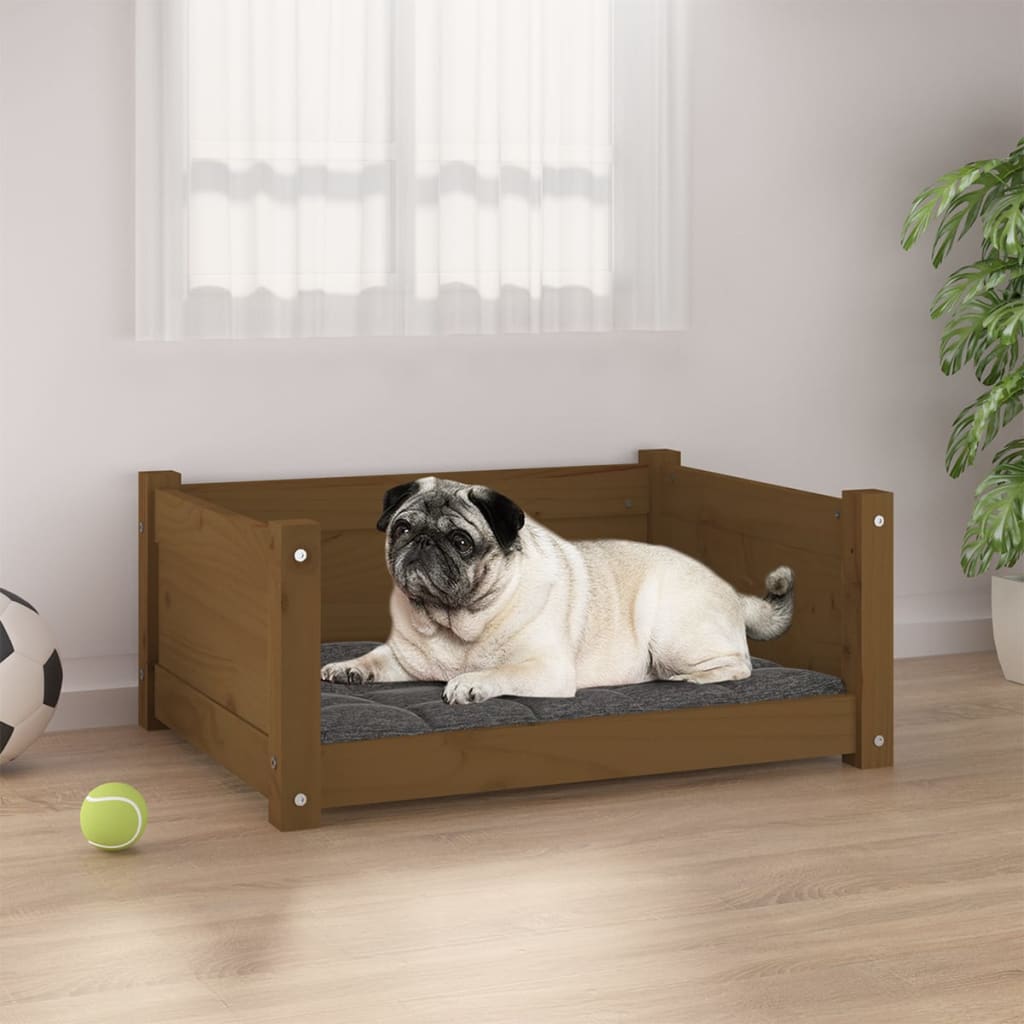 Cama Para Perros Madera De Pino 105,5X75,5X28 Cm