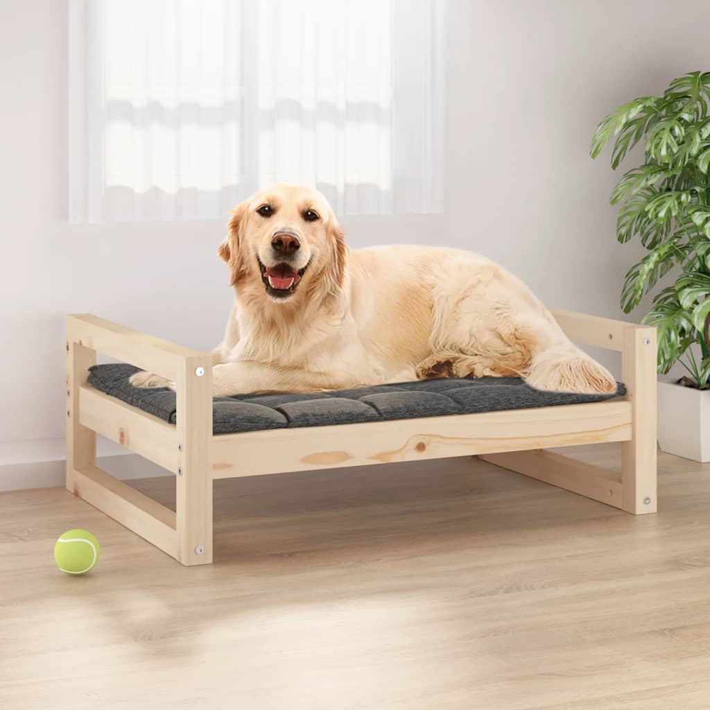 Cama Para Perros Madera Maciza De Pino 55,5X45,5X28 Cm