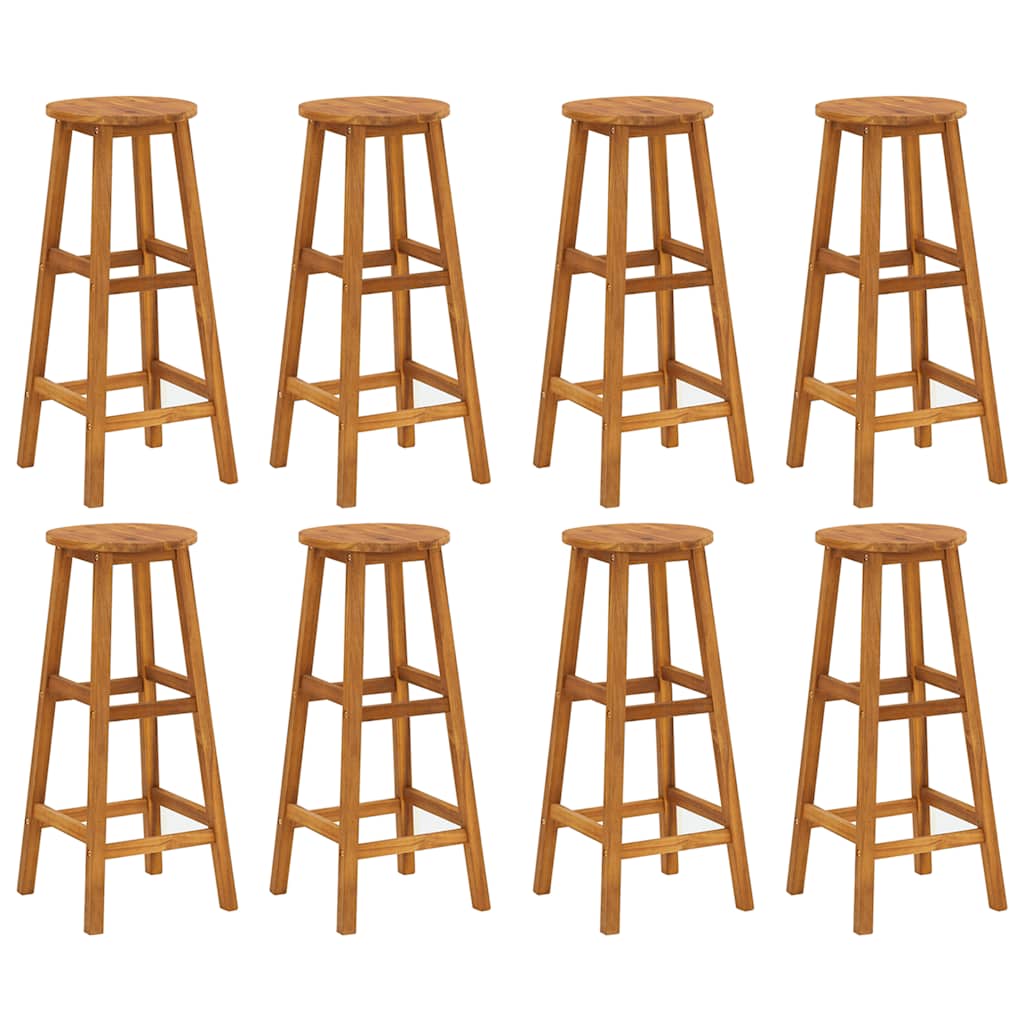 Taburetes De Barra De Cocina 8 Unidades Madera Maciza Acacia