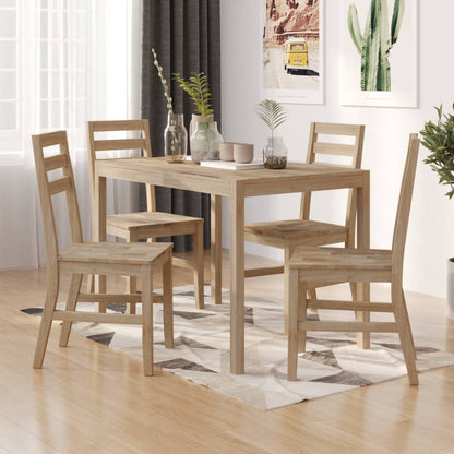 Set De Comedor 7 Piezas Madera Maciza De Acacia