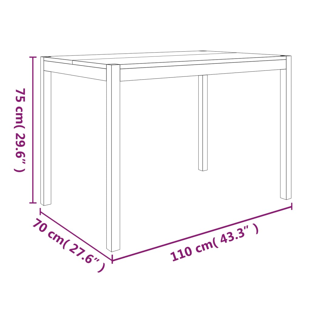 Set De Comedor 7 Piezas Madera Maciza De Acacia