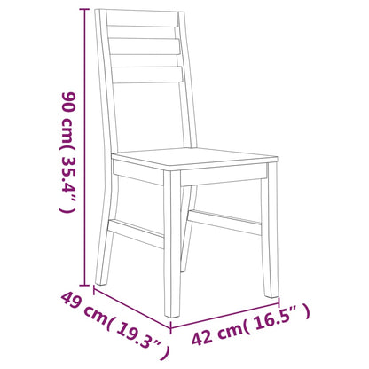 Set De Comedor 7 Piezas Madera Maciza De Acacia
