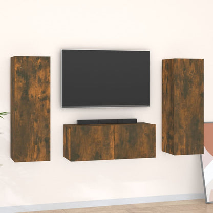 Conjunto De Mueble De Tv 3 Pcs Madera De Ingeniería