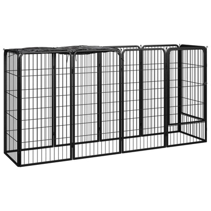 Jaula Perros 10 Paneles Acero Recubierto Polvo Negro 50X100Cm
