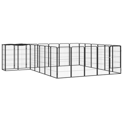 Jaula Perros 10 Paneles Acero Recubierto Polvo Negro 50X100Cm