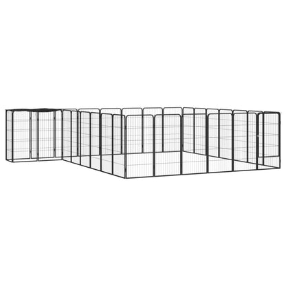 Jaula Perros 10 Paneles Acero Recubierto Polvo Negro 50X100Cm