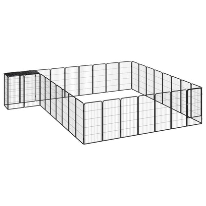 Jaula Perros 10 Paneles Acero Recubierto Polvo Negro 50X100Cm