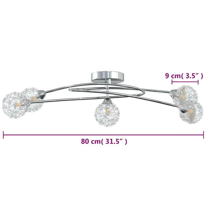 Lámpara De Techo Con Pantallas De Alambre 5 Bombillas Led G9