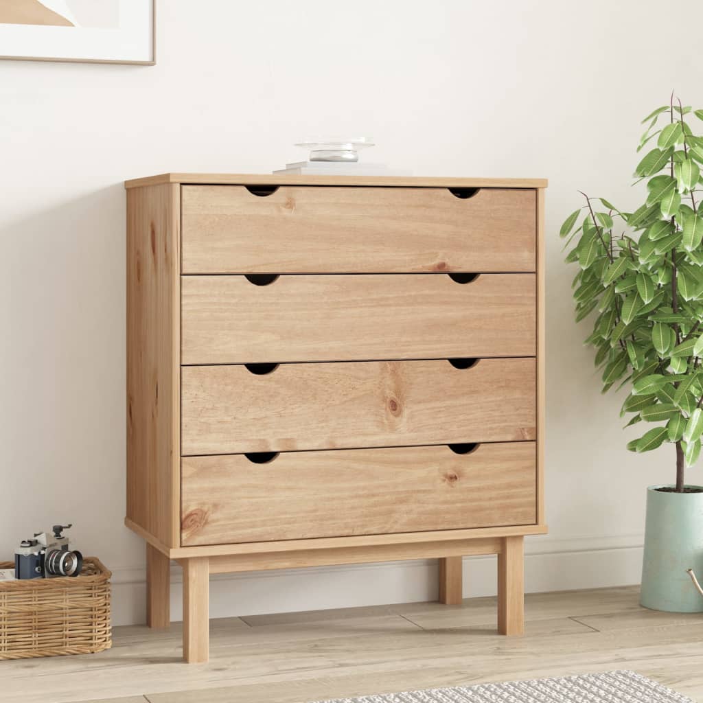 Cajonera Otta Madera Maciza De Pino 76,5X39,5X90 Cm
