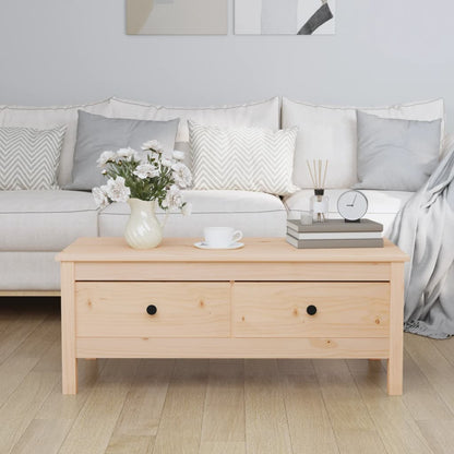Mesa De Centro Madera Maciza De Pino 100X50X40 Cm