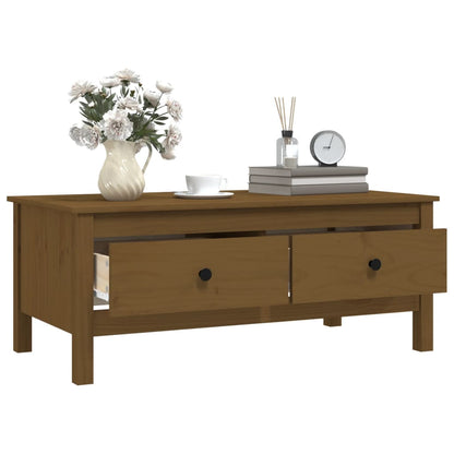 Mesa De Centro Madera Maciza De Pino 100X50X40 Cm