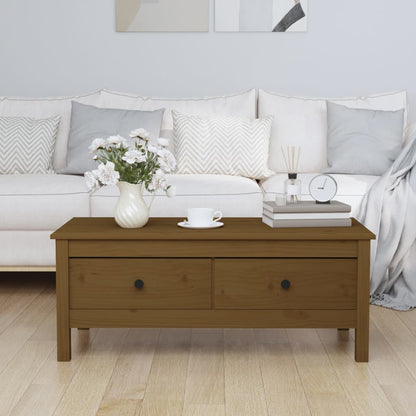 Mesa De Centro Madera Maciza De Pino 100X50X40 Cm