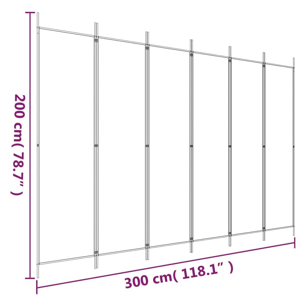Biombo Divisor De 6 Paneles De Tela