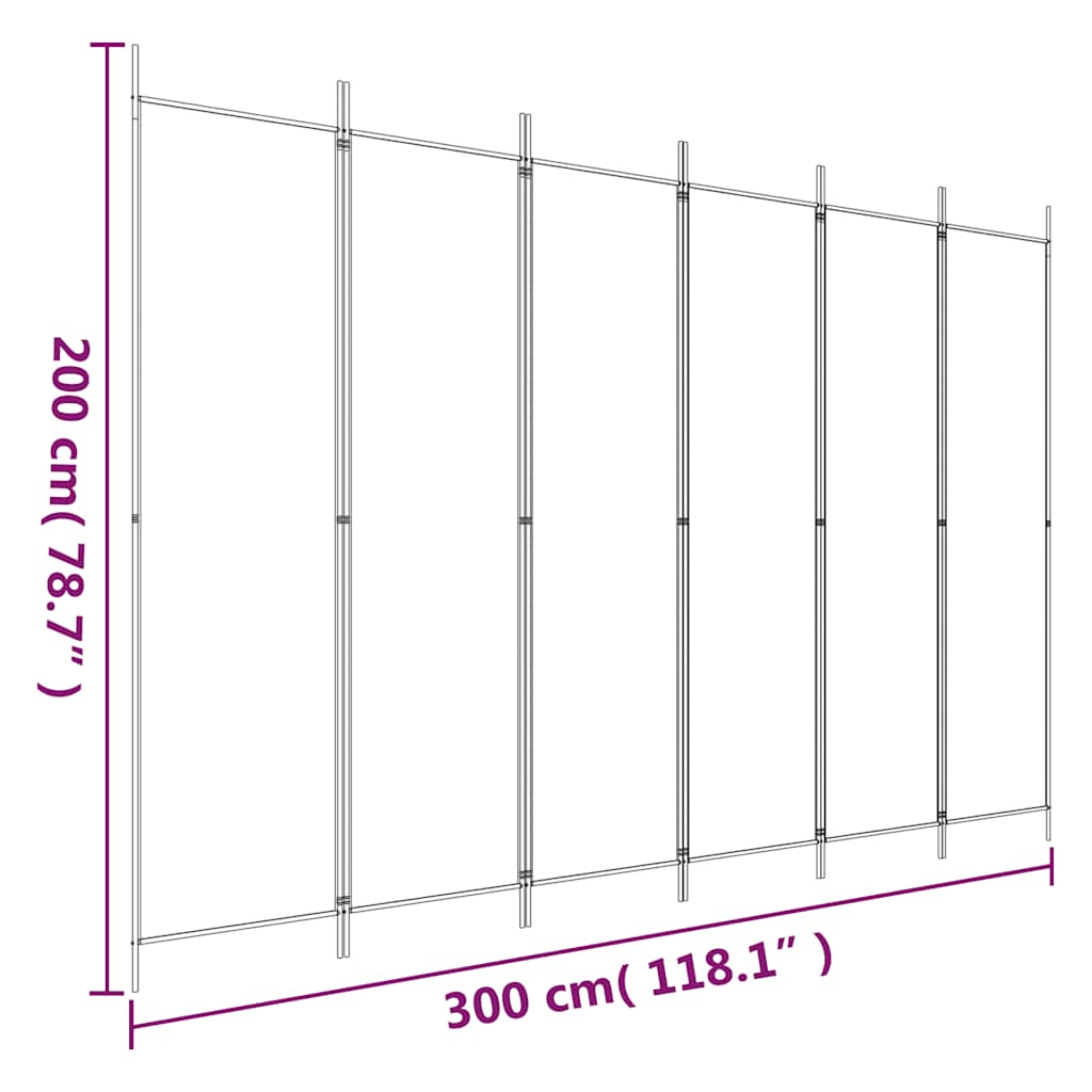 Biombo Divisor De 6 Paneles De Tela