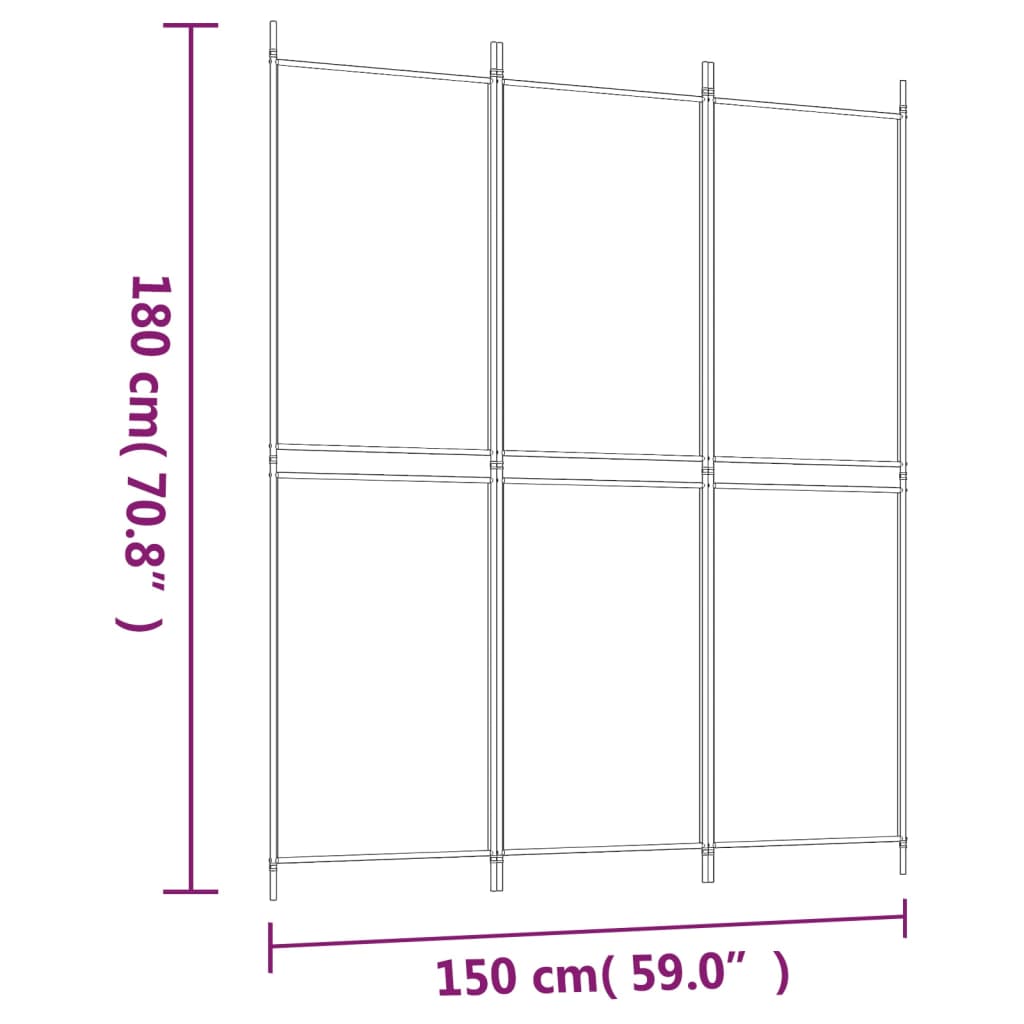 Biombo Divisor De 3 Paneles De Tela