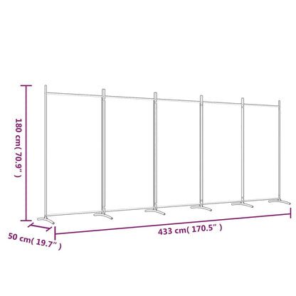 Biombo Divisor De 5 Paneles De Tela