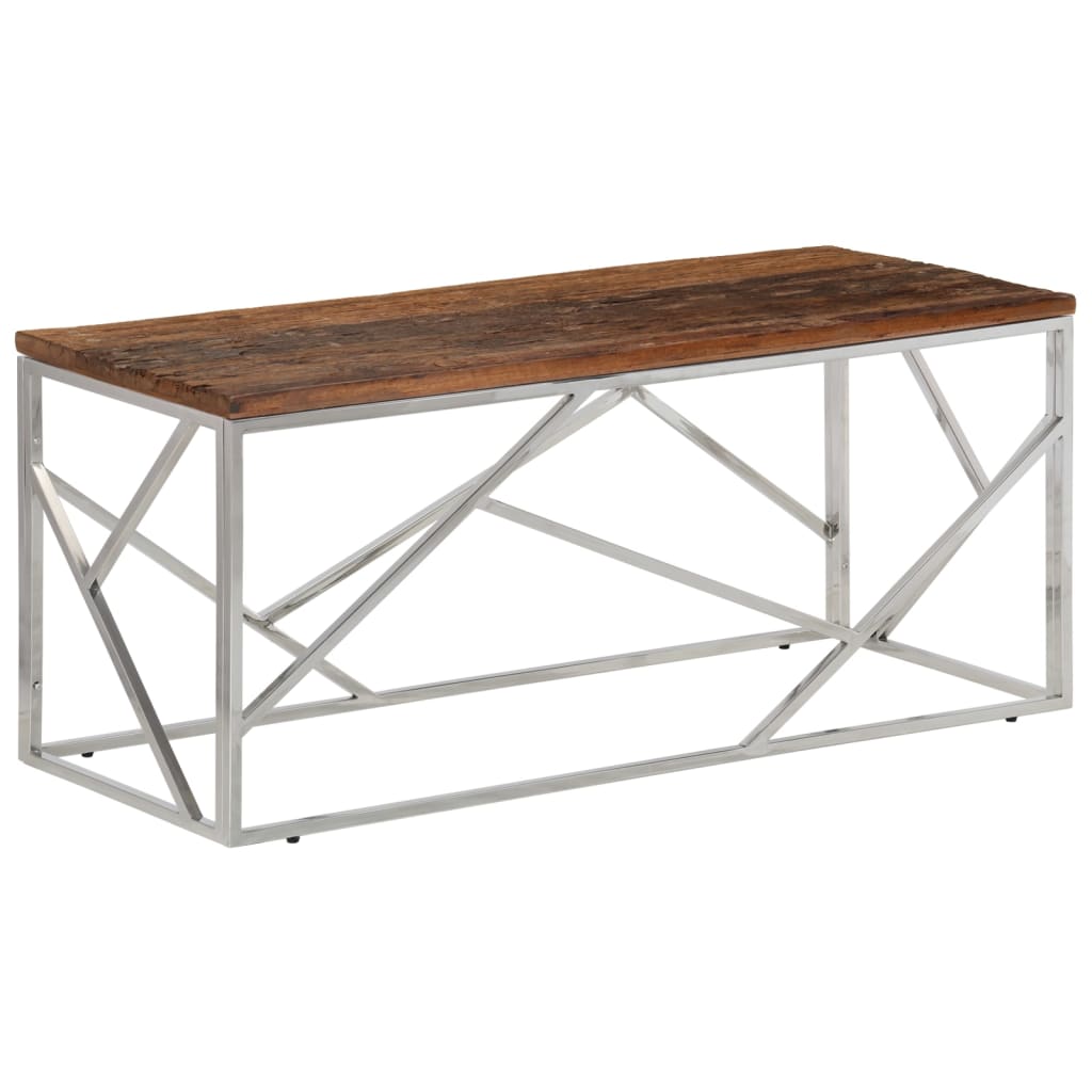 Mesa De Centro De Acero Inoxidable Y Maciza