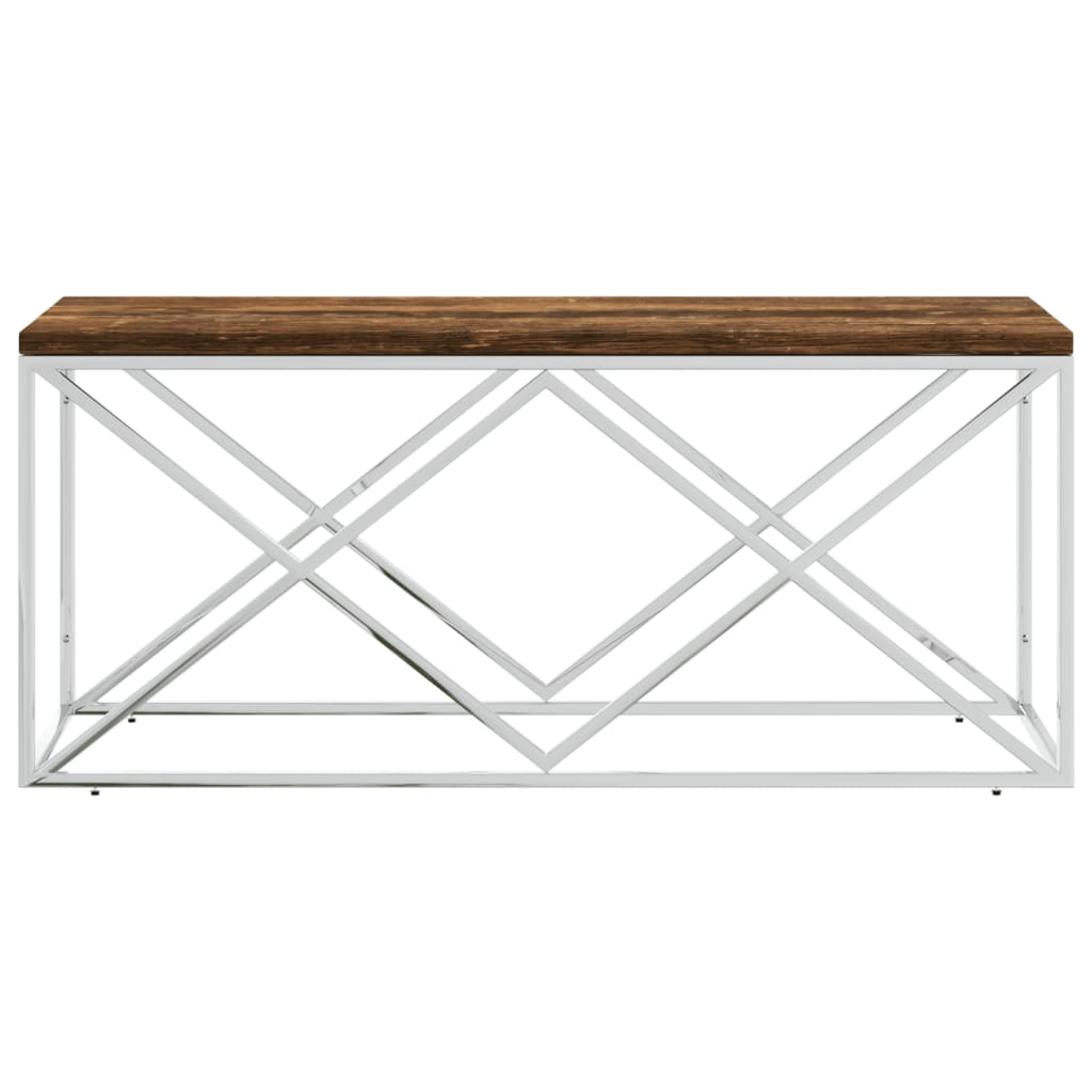 Mesa De Centro Acero Inoxidable Y Maciza Reciclada