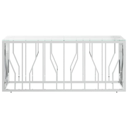 Mesa De Centro Acero Inoxidable Y Vidrio 110X45X45 Cm