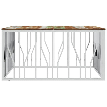 Mesa De Centro Acero Inoxidable Y Reciclada Plateado