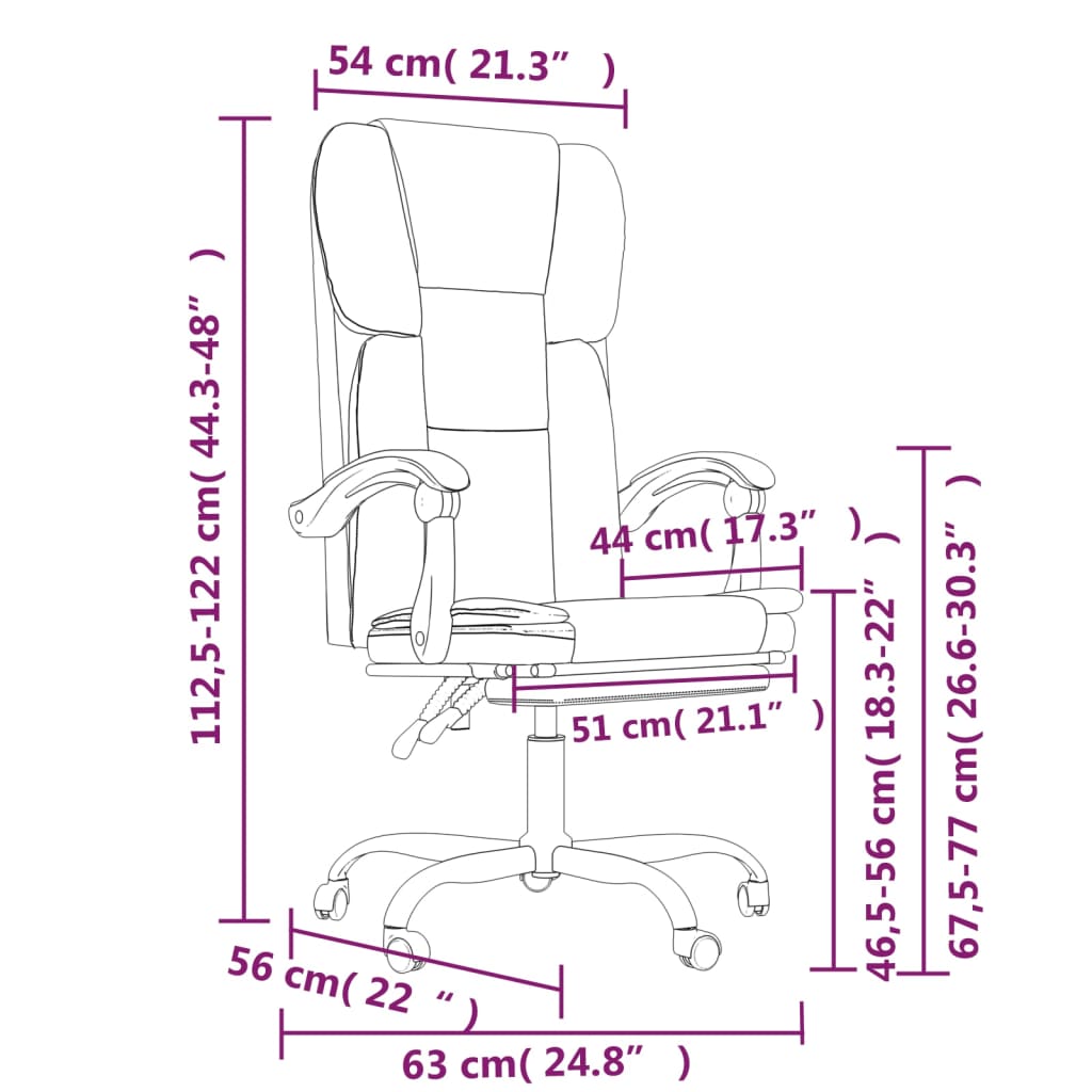 Silla De Oficina Reclinable De Tela