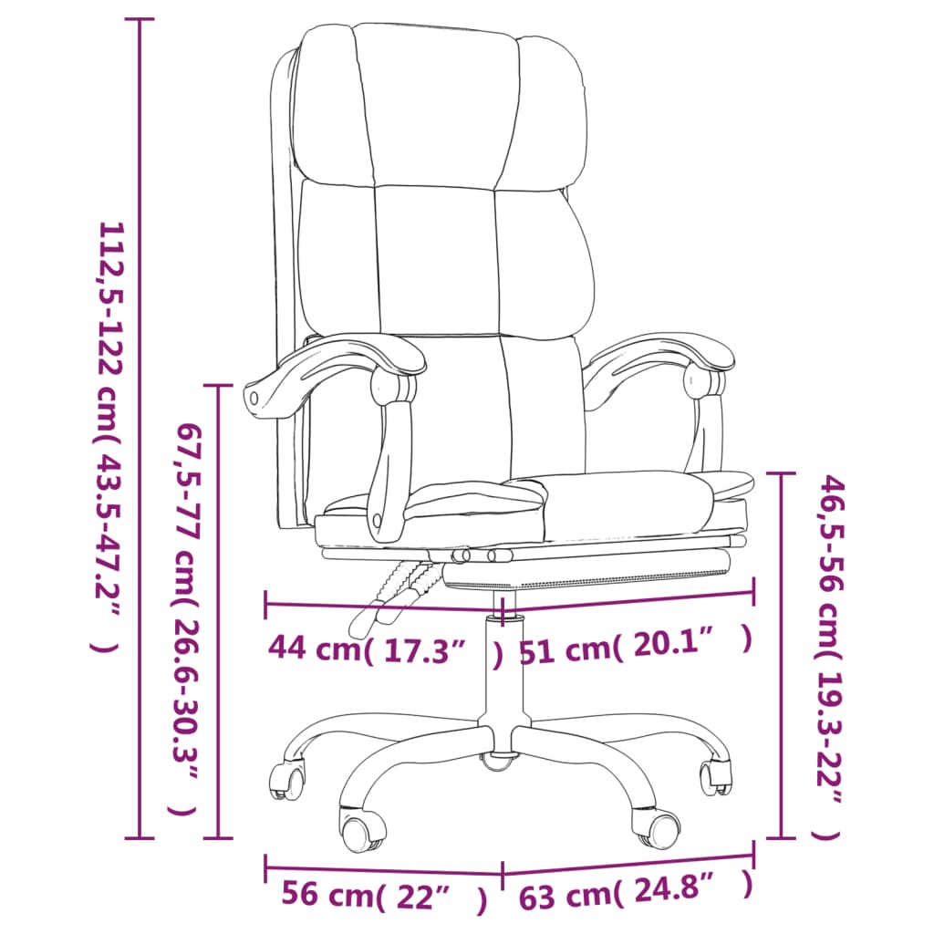Silla De Oficina Reclinable Cuero Sintético