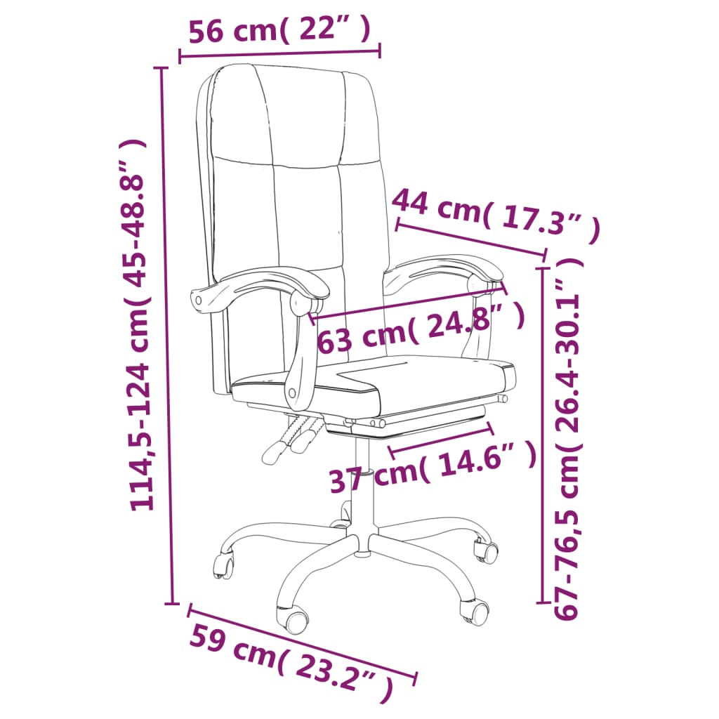 Silla De Oficina Reclinable De Tela