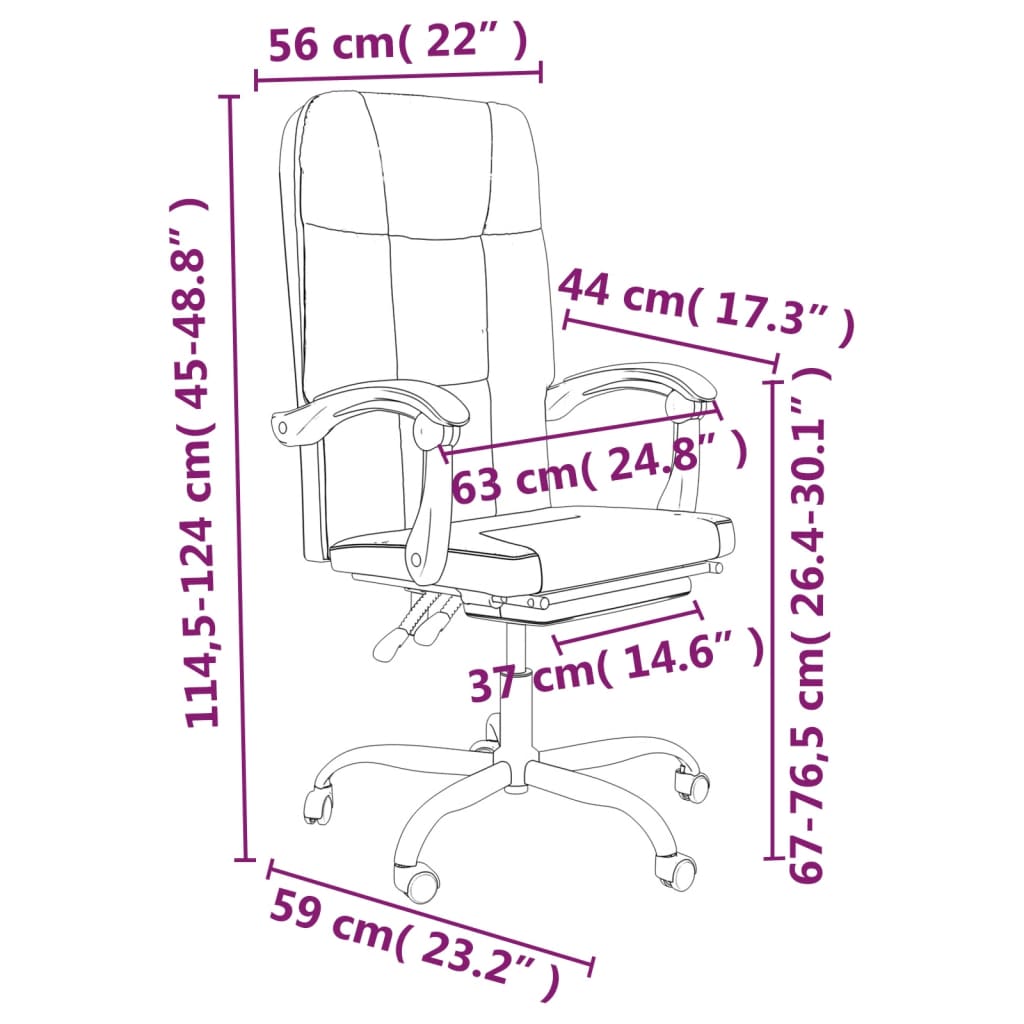 Silla De Oficina Reclinable Cuero Sintético